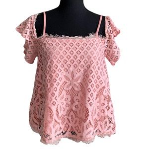 Greylin Light Pink Off Shoulder Blouse Size Small